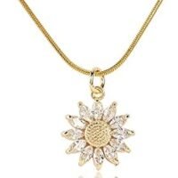 14K Gold Plated Sunflower Necklace