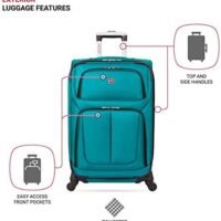 | SwissGear Sion Softside Expandable Luggage, Teal, Medium 25-Inch - Image 3