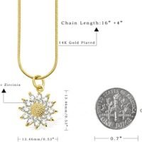 14K Gold Plated Sunflower Necklace - Image 3
