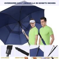 Baraida Golf Umbrella Large 62/68/72 Inch, Extra Large Oversize Double Canopy Vented Windproof Waterproof Umbrella - Image 3