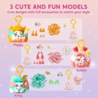 DIY Plush Keychain Making Craft Set with 3 Models - Image 2