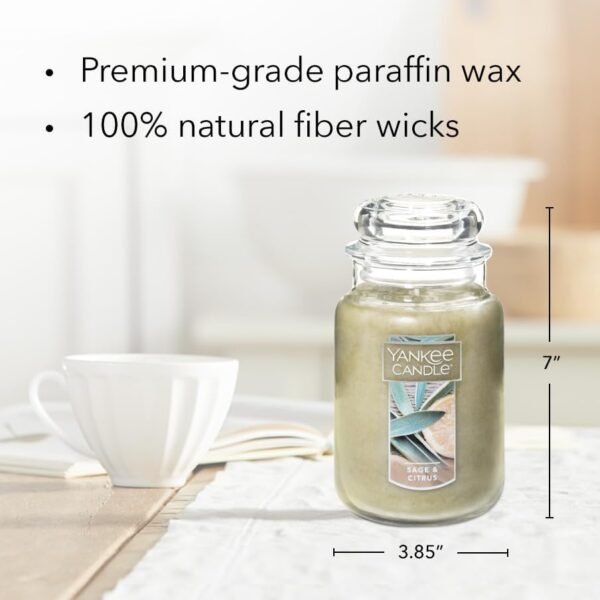Yankee Candle Sage Citrus Scented, 22oz Single Wick Candle - Image 4